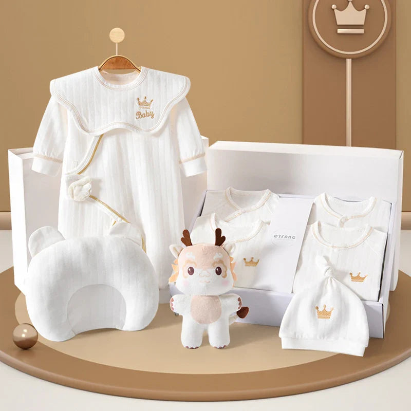 Newborn baby essentials: 20-piece multi-colored cotton clothes set for infants 0-3 months, complete layette.