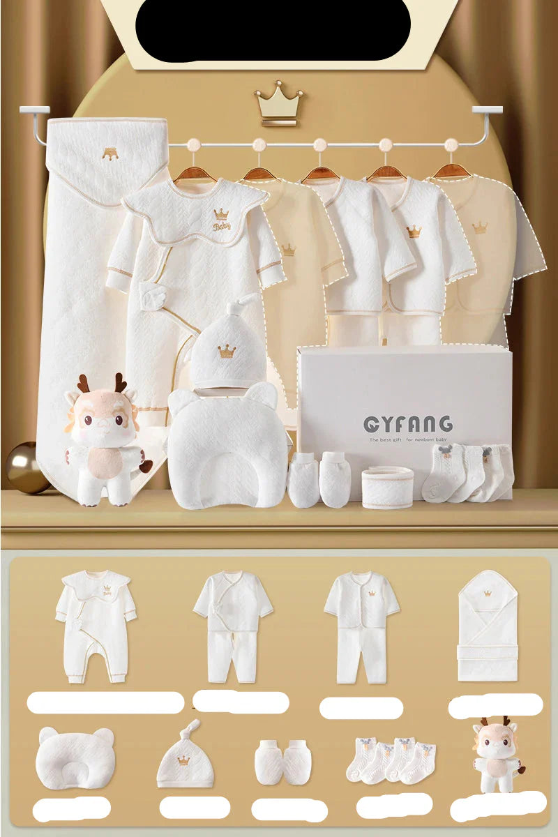 Organic cotton newborn baby clothes set, 20 pieces for 0-3 months, safe and comfortable for delicate skin.