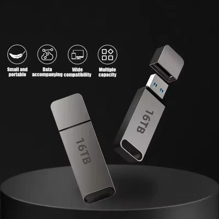 Universal 16TB USB 3.2 flash drive. Fast, durable portable storage for seamless data transfer & backup.