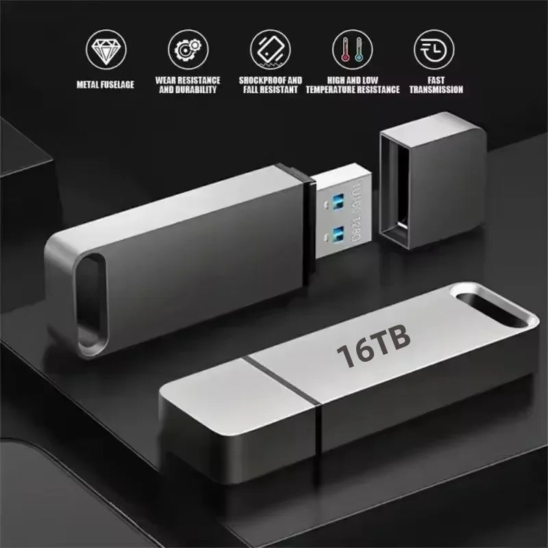 Ultra-fast USB 3.2 16TB flash drive. Reliable, waterproof & shockproof portable storage for critical data.