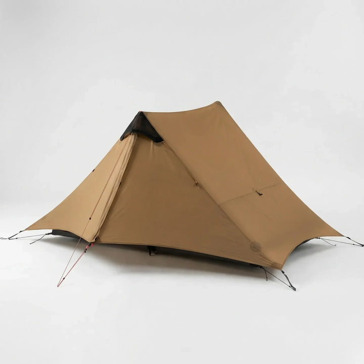 Easy-pitch 2-person ultralight trekking pole tent for quick setup during backpacking & outdoor adventures.
