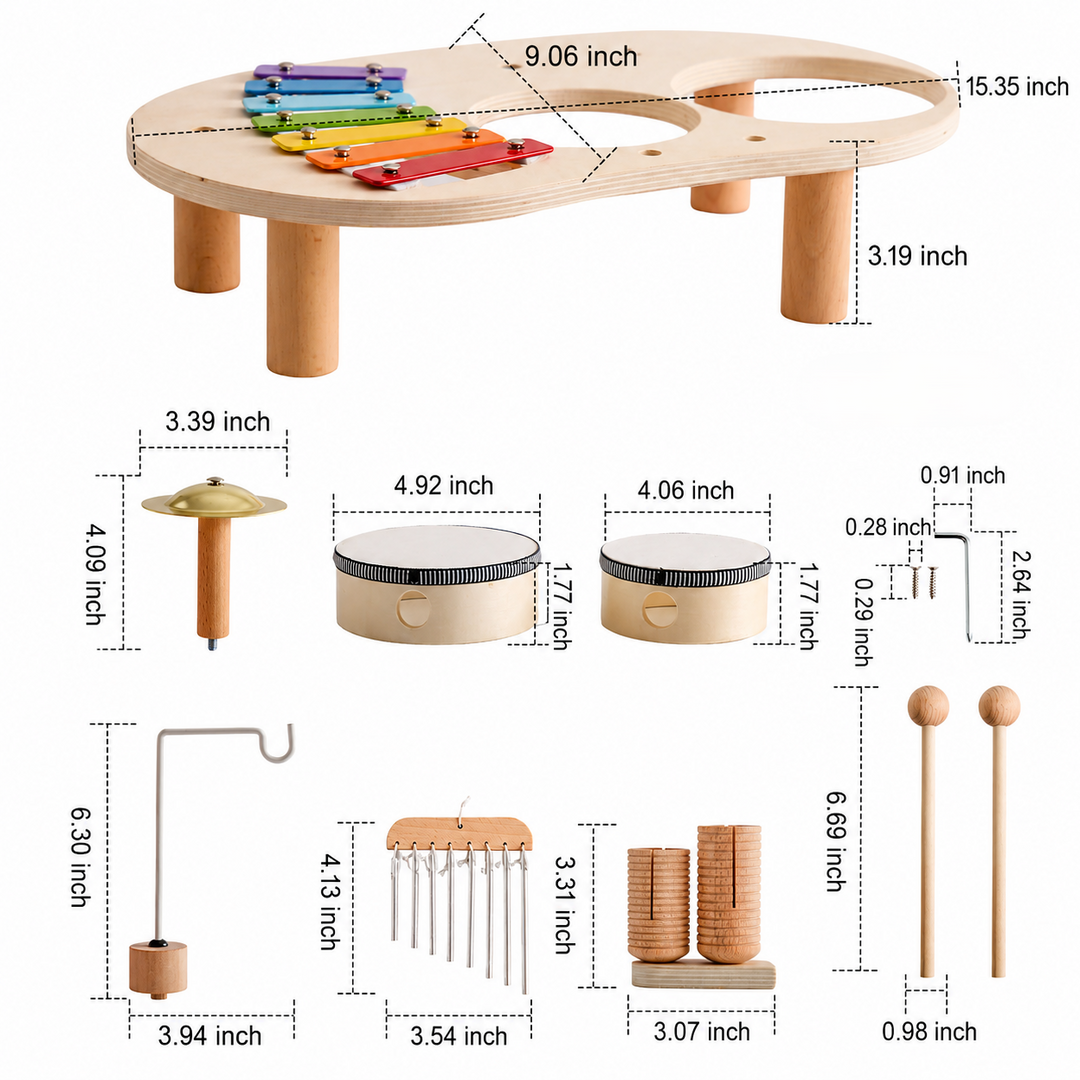 Baby Wooden Musical Sensory Learning Toy Set