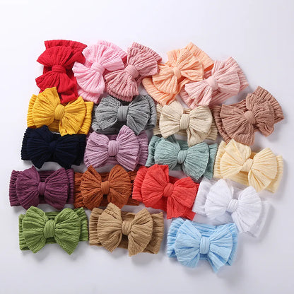 20Pcs Cable Bow Baby Headbands set, soft & stretchy for infants, newborn accessories