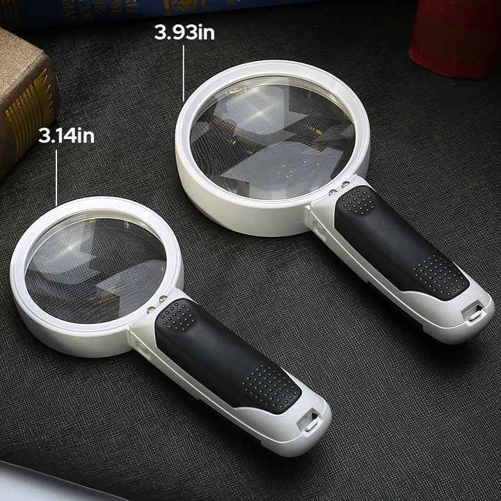 Powerful 20X LED light magnifier, ideal vision aid for detailed tasks & small print.