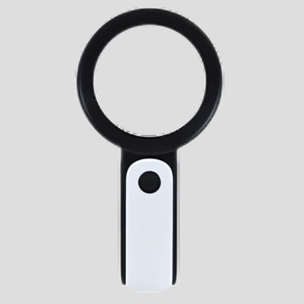 Versatile 20x magnifying glass, an ergonomic hobby tool & inspection aid with an optical lens for intricate work.