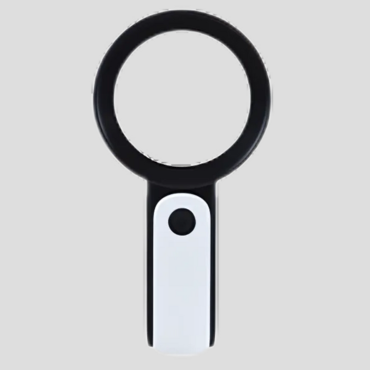 Versatile 20x magnifying glass, an ergonomic hobby tool & inspection aid with an optical lens for intricate work.
