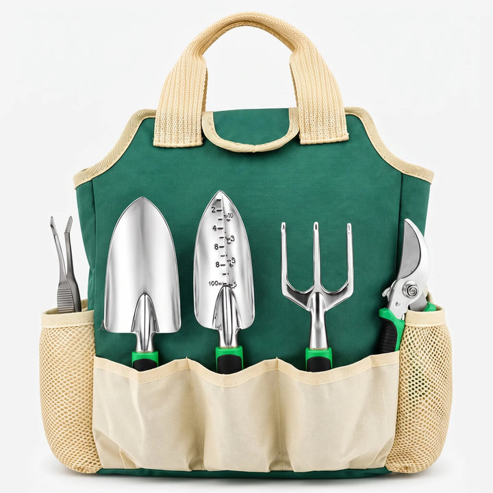 Gardening hand tool kit including trowel, shears, and succulent tools for indoor and outdoor plant care.