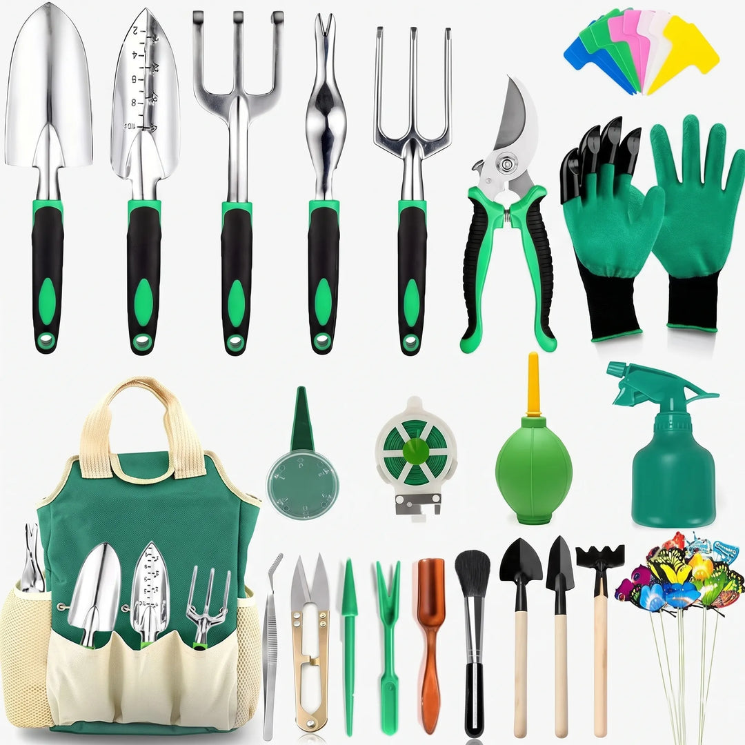 Gardener's gift: 23-piece tool set for succulents, indoor, and outdoor plants. Essential garden hand tools.