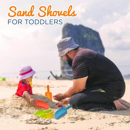 Set of 2 dozen heavy-duty plastic sand shovels for kids' outdoor and beach playtime