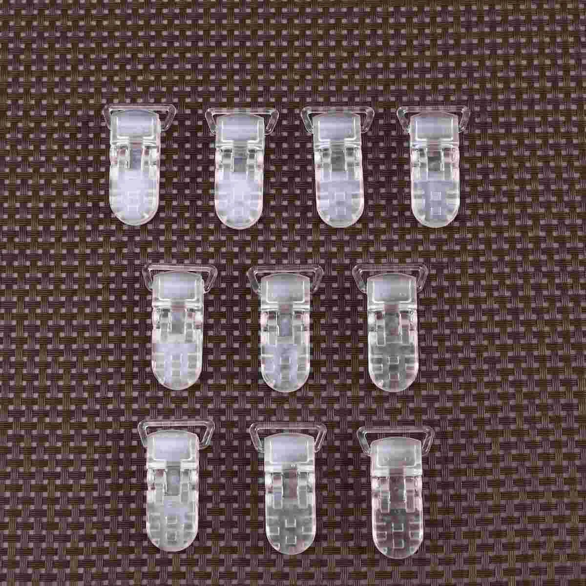 Clear T-clip plastic fasteners, suitable for making pacifier clips, badge holders, and bib clips