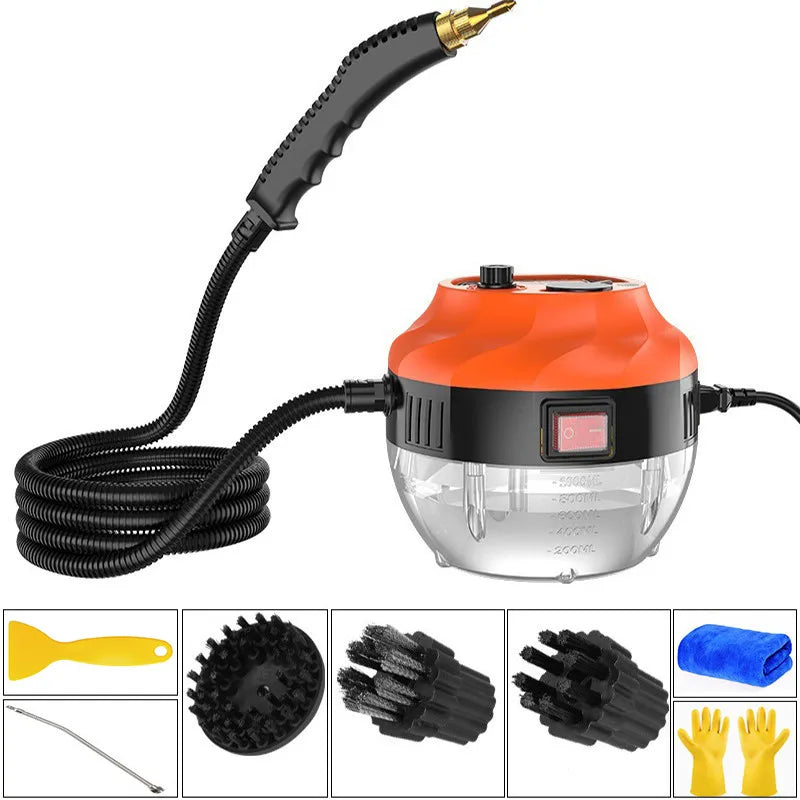 2800W high-pressure steam cleaner kit for comprehensive home & auto deep cleaning and sanitization.