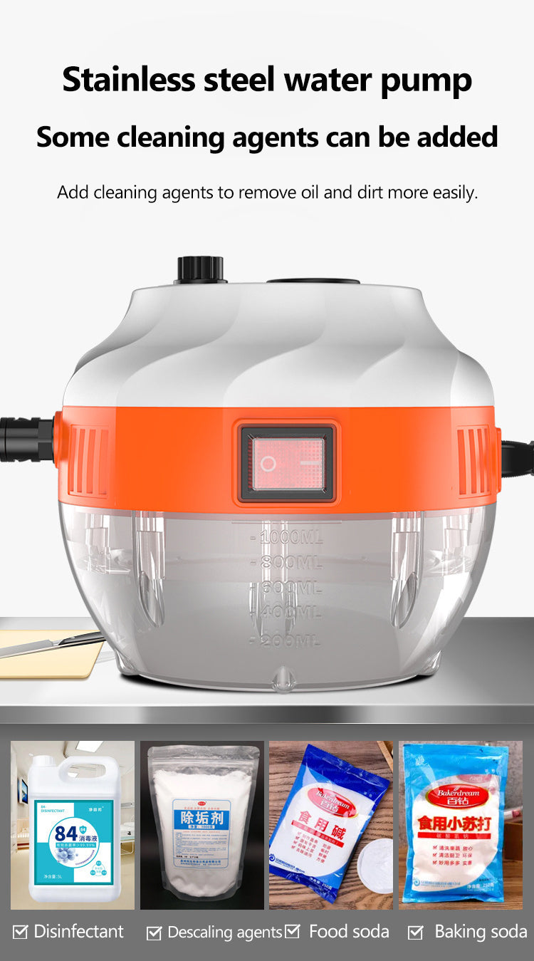 Tackle tough grease with this 2800W high-pressure steam cleaner, perfect for kitchen deep clean.
