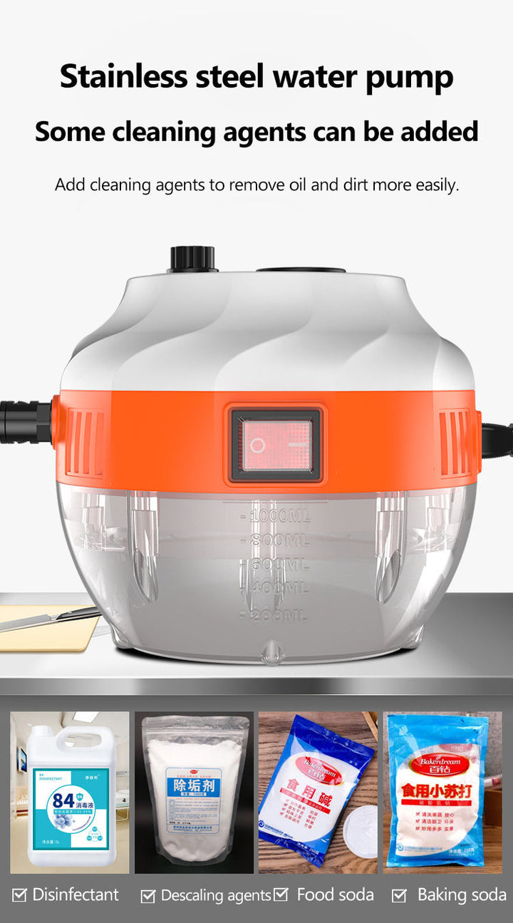 Tackle tough grease with this 2800W high-pressure steam cleaner, perfect for kitchen deep clean.