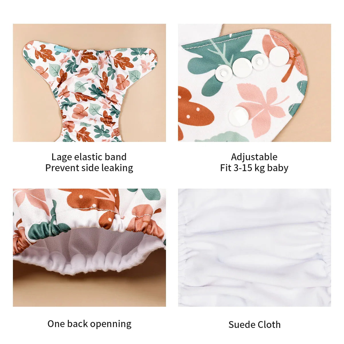 Washable and reusable 3-pack cloth diapers, unisex design, essential for sustainable baby care.