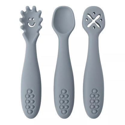 Assortment of silicone baby spoons, essential for baby feeding and first solids
