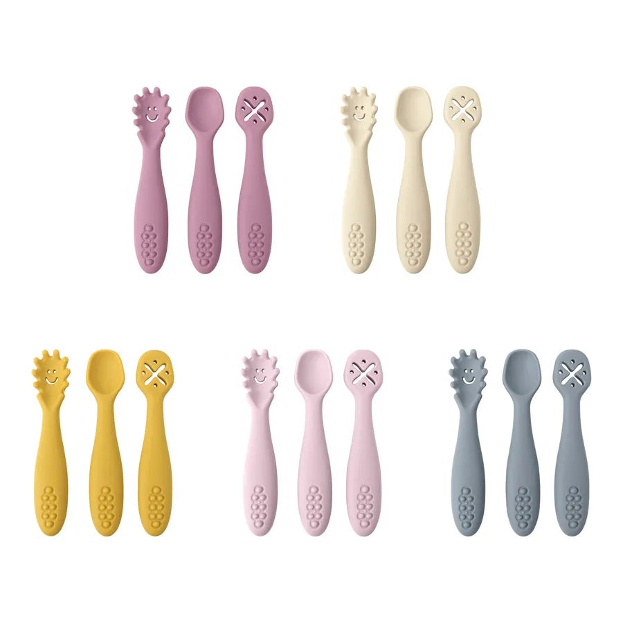 Soft silicone baby spoons in vibrant colors for safe and fun mealtime experiences