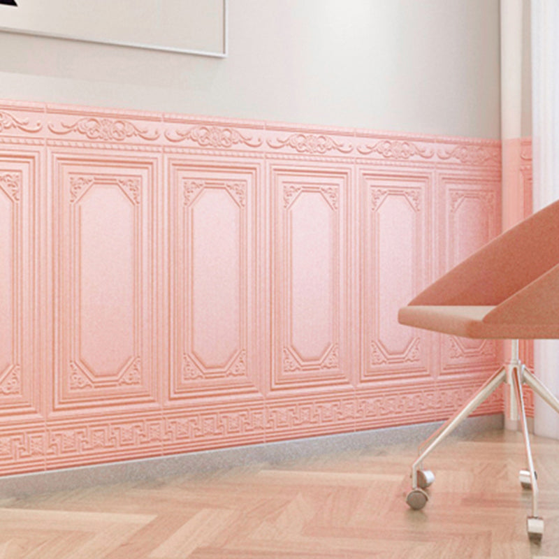 Wall renovation with self-adhesive 3D vinyl panels. Easy peel & stick home improvement.