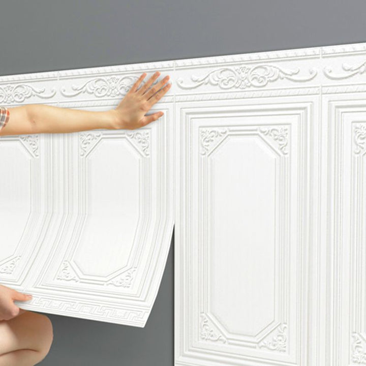 Textured 3D vinyl wall panels, peel & stick for easy installation & stylish home interior design.