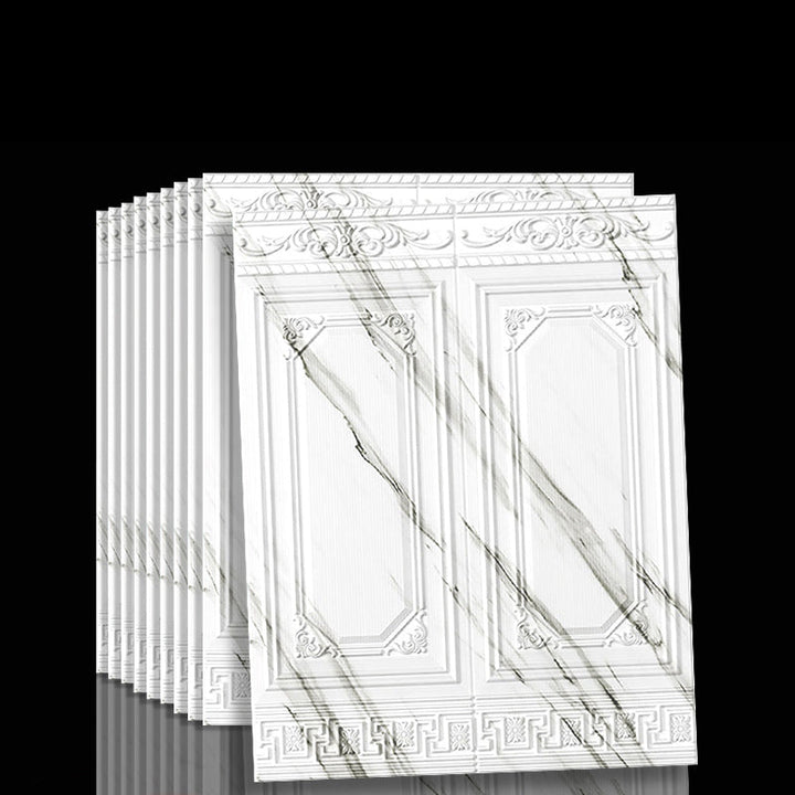 Textured, self-adhesive 3D vinyl panels. Peel & stick for effortless wall decor.