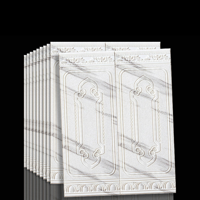 Create textured walls with 3D peel & stick vinyl panels. Quick home improvement.