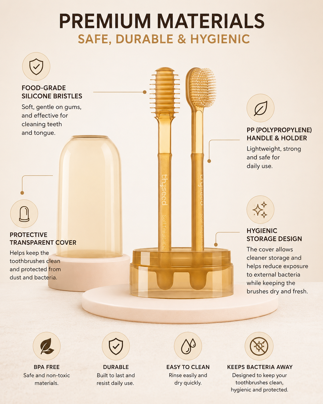 Baby's Gentle Silicone Toothbrush Set for Gums
