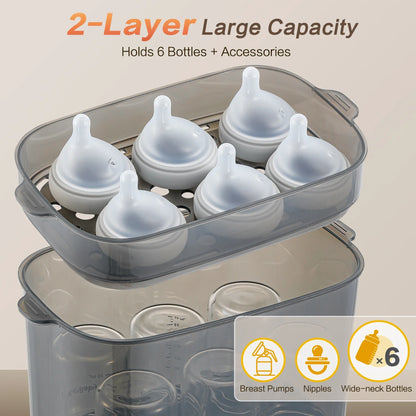 Baby bottle dryer in action, showing quick drying feature for healthy baby care