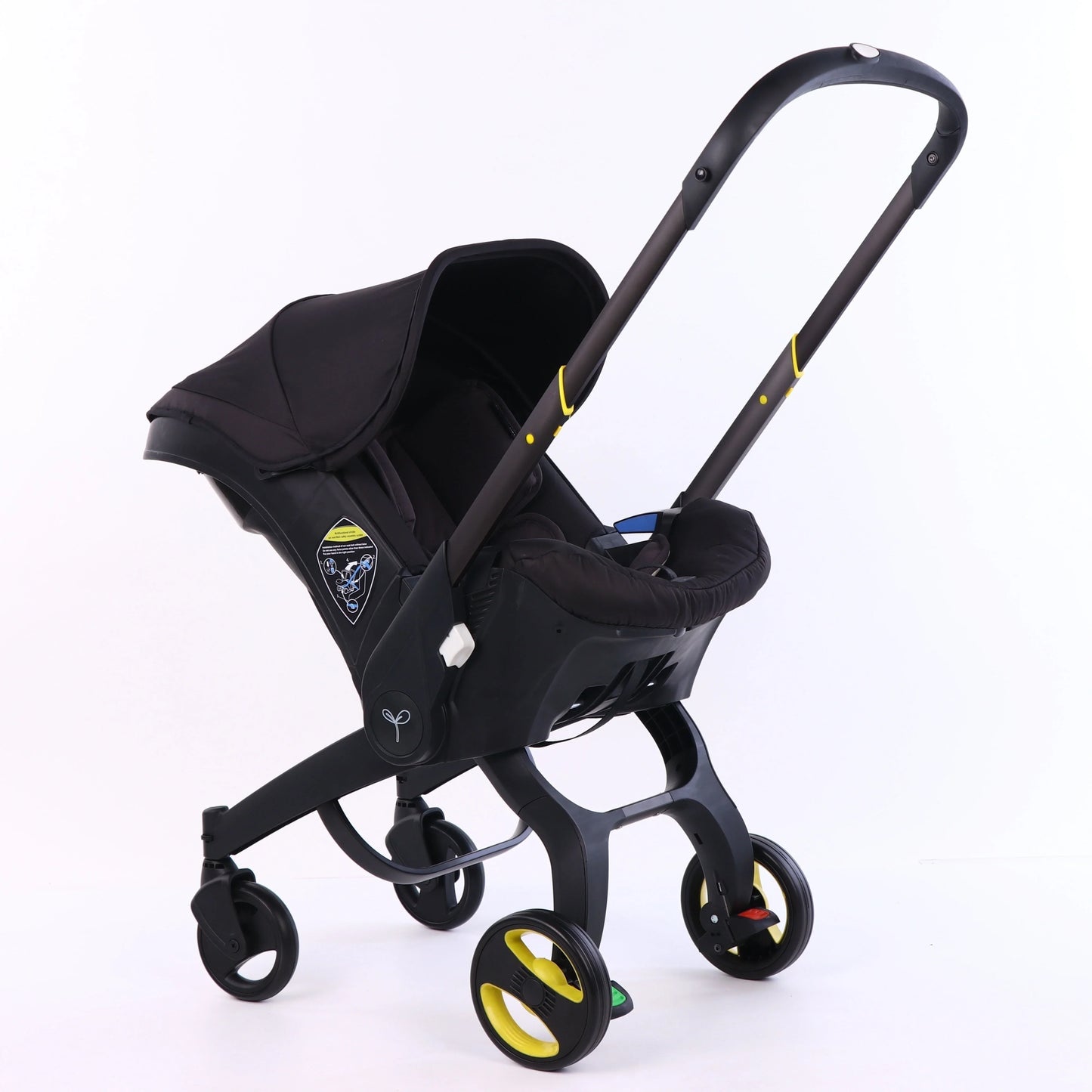 4-in-1 baby stroller & car seat travel system, ideal for newborns and toddlers, in a park setting.