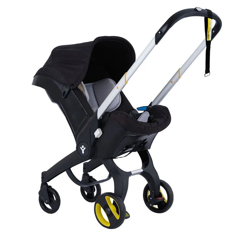 Reversible basket feature of the 4-in-1 baby stroller travel system, showcasing flexibility.