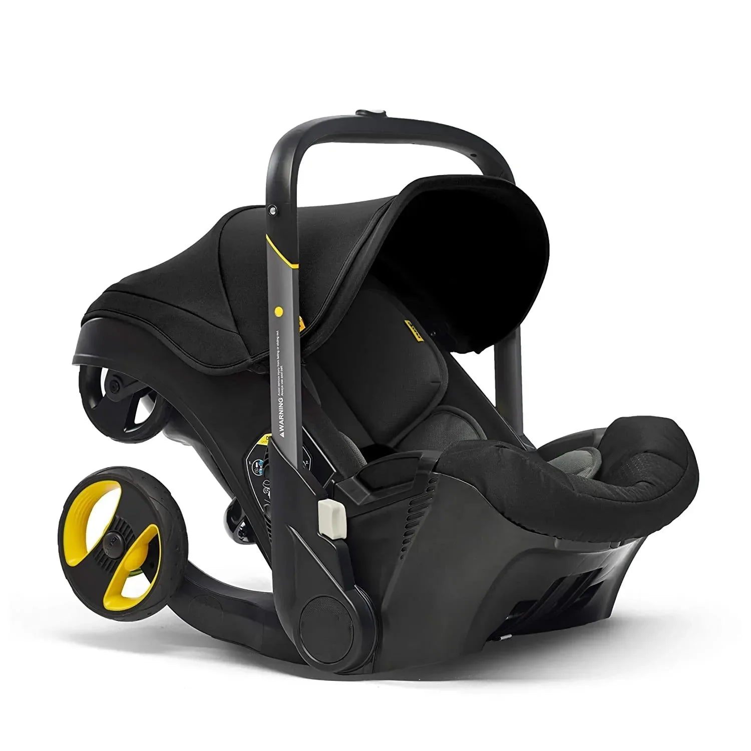 Close-up of the adjustable handle of the 4-in-1 baby stroller & car seat for parent comfort.