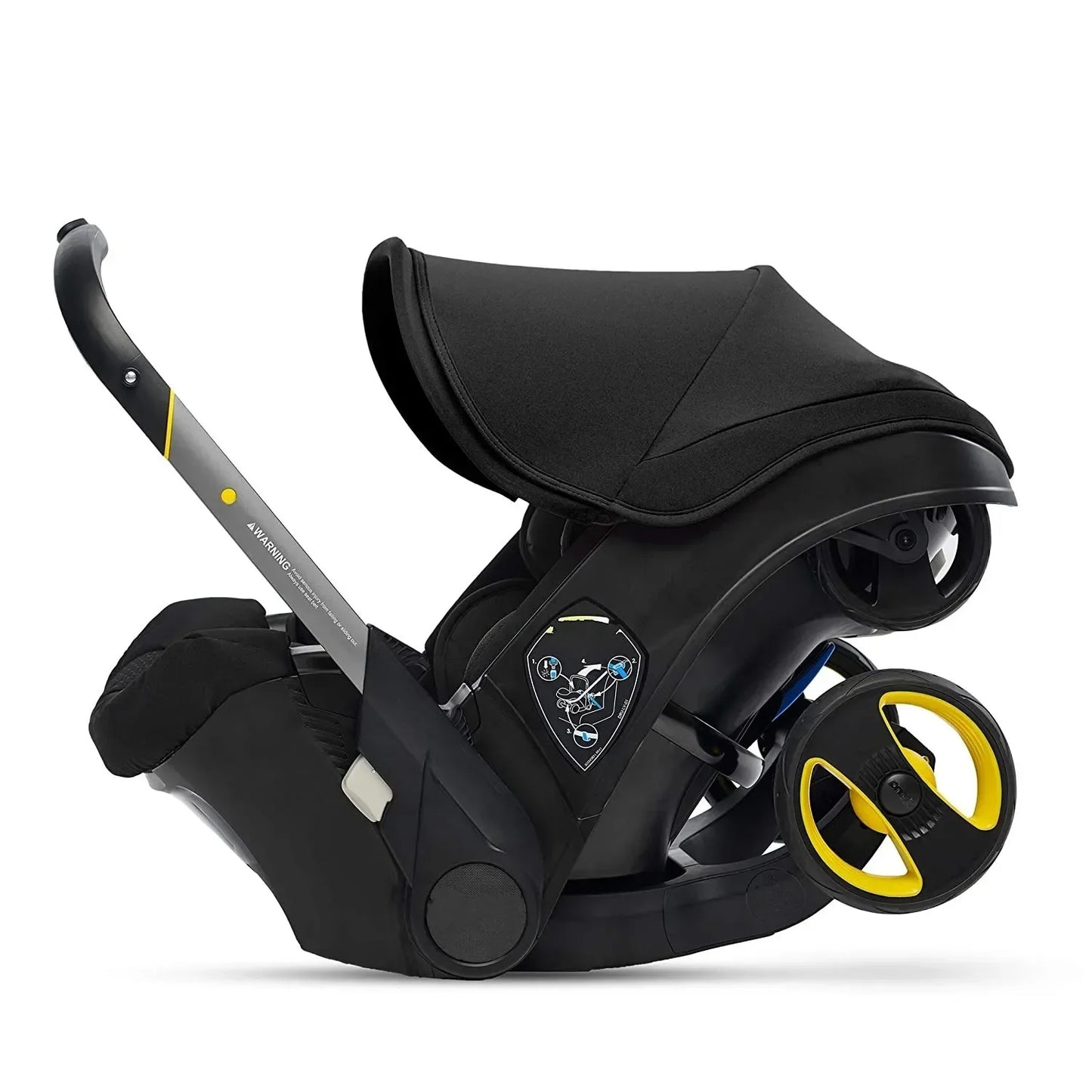 Compact folded view of the lightweight 4-in-1 baby stroller and car seat travel system.