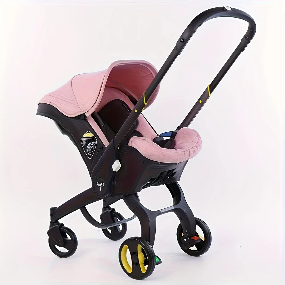 A full view of the versatile 4-in-1 baby stroller travel system and its accessories.