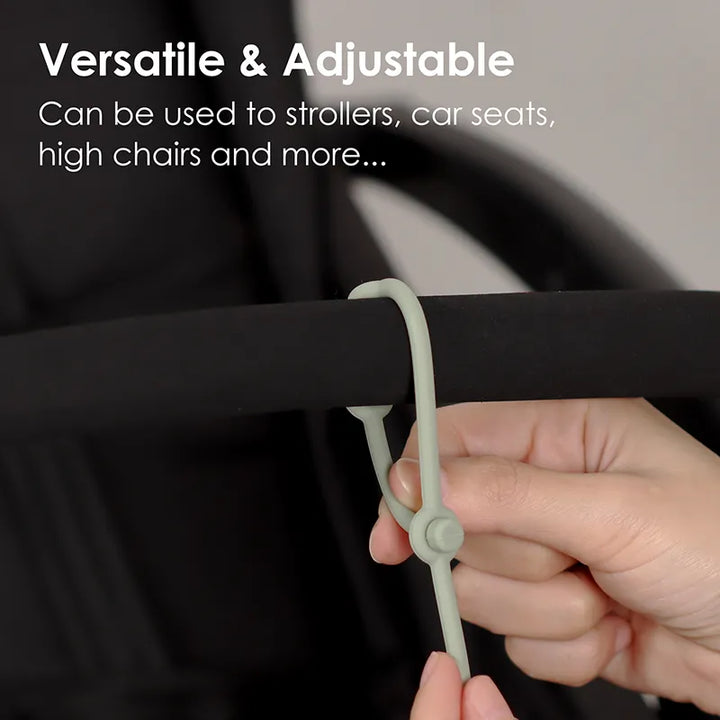Food-grade chewable silicone toy safety straps, anti-lost pacifier holder for baby & toddler.