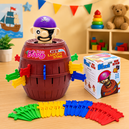 Unisex Pirate Popping Barrel Game for Family Fun