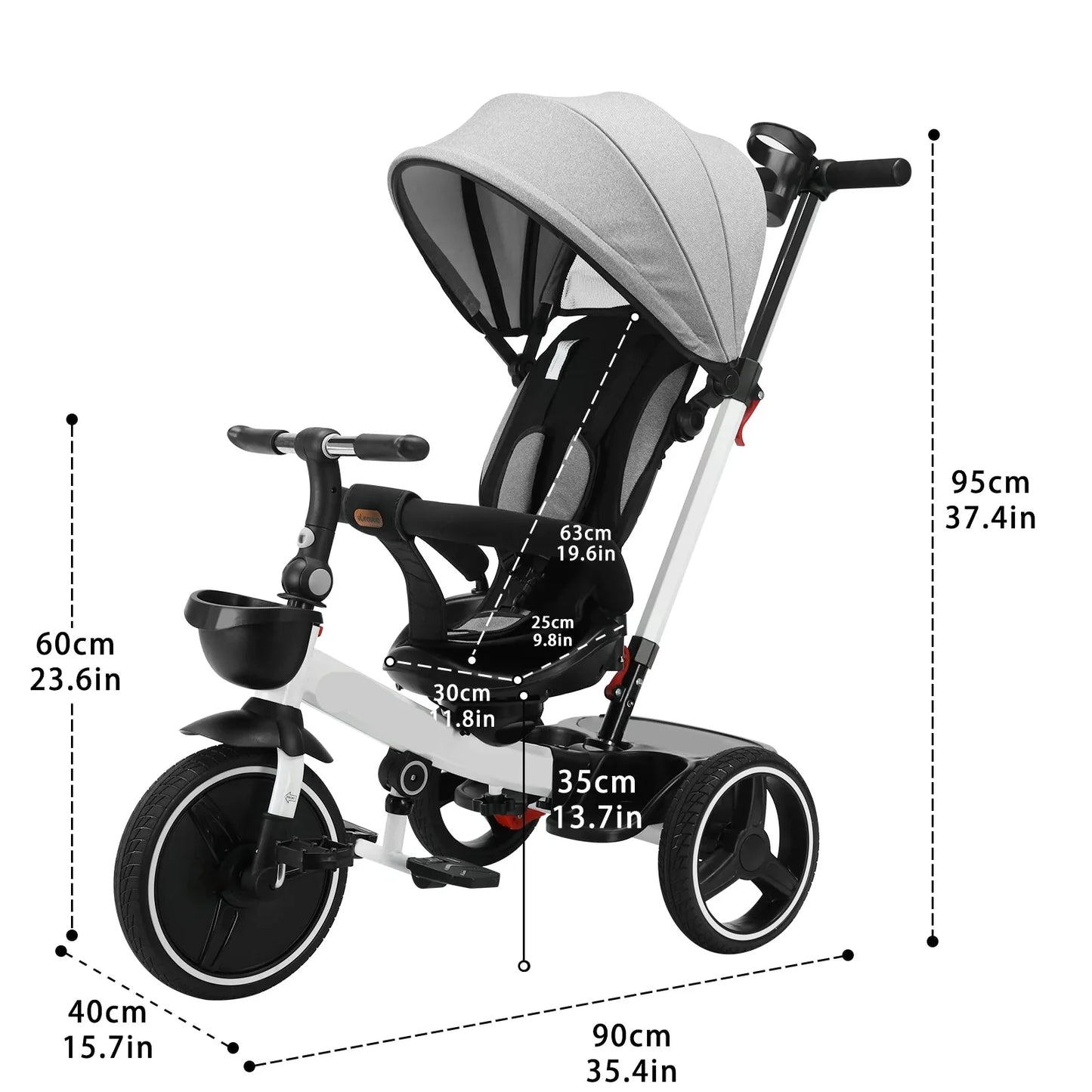 Versatile 5-in-1 kids ride-on push bike with shock absorption, ideal for toddlers