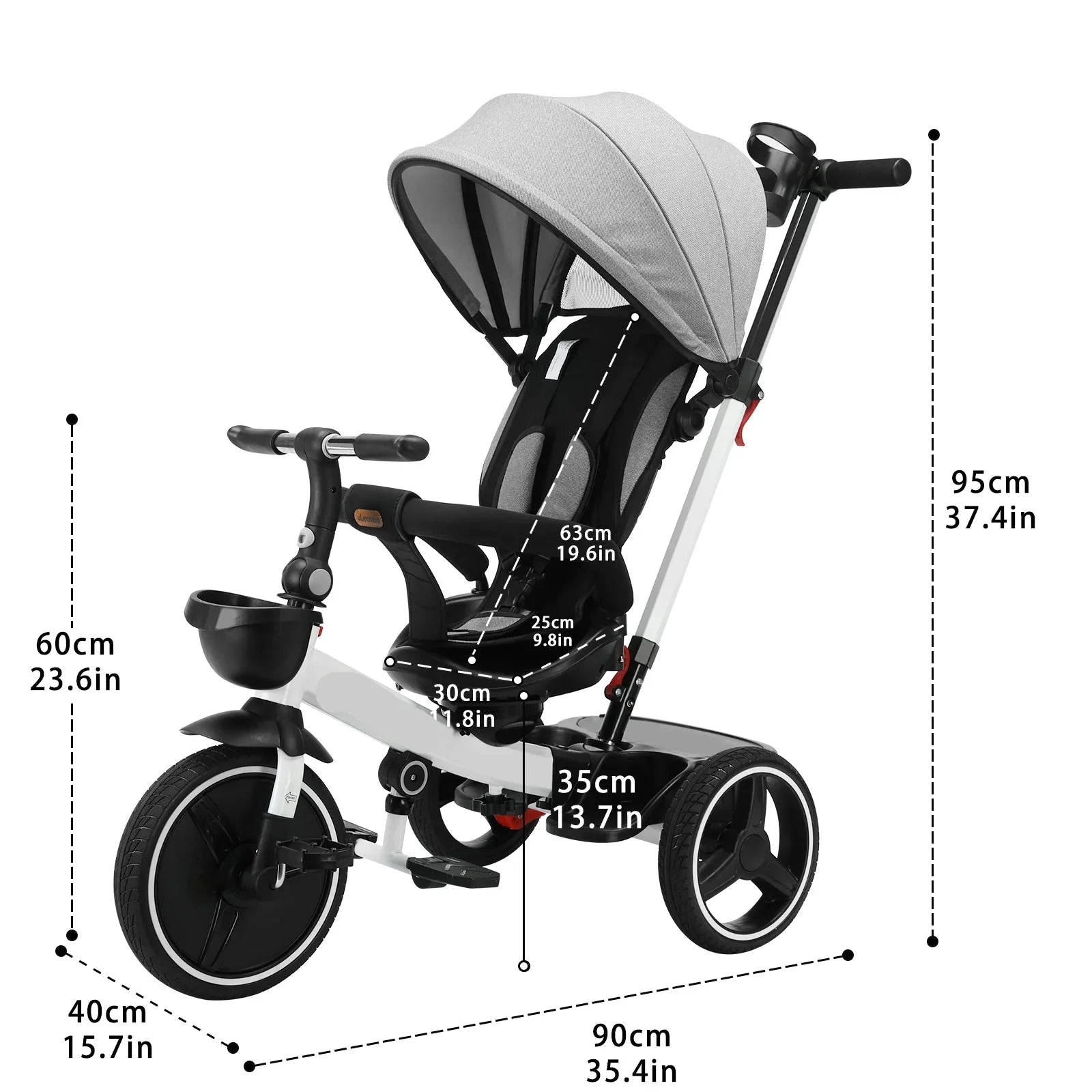 Versatile 5-in-1 kids ride-on push bike with shock absorption, ideal for toddlers
