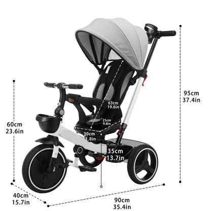 Versatile 5-in-1 kids ride-on push bike with shock absorption, ideal for toddlers