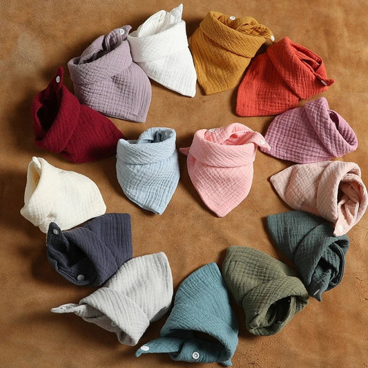 5-pack baby's soft cotton triangle scarf bibs for drooling and feeding
