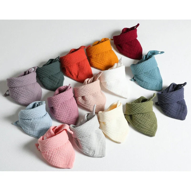 Durable soft cotton bandana bibs, 5-pack, perfect for messy eaters