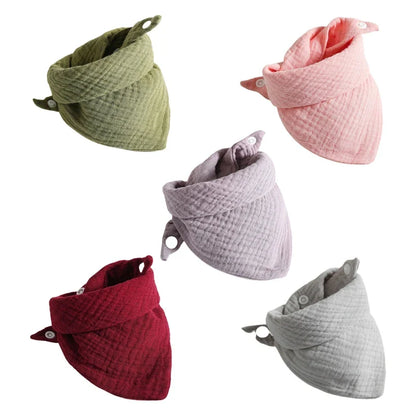 Practical baby feeding essentials: 5-pack soft cotton triangle bibs