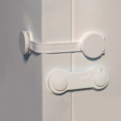 5-pack white child safety locks for cabinets and drawers, securing baby's safety