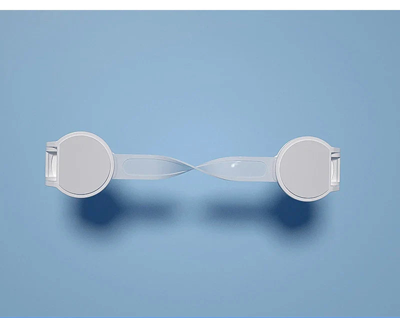 Five white child safety locks for drawers, essential baby proofing home gear