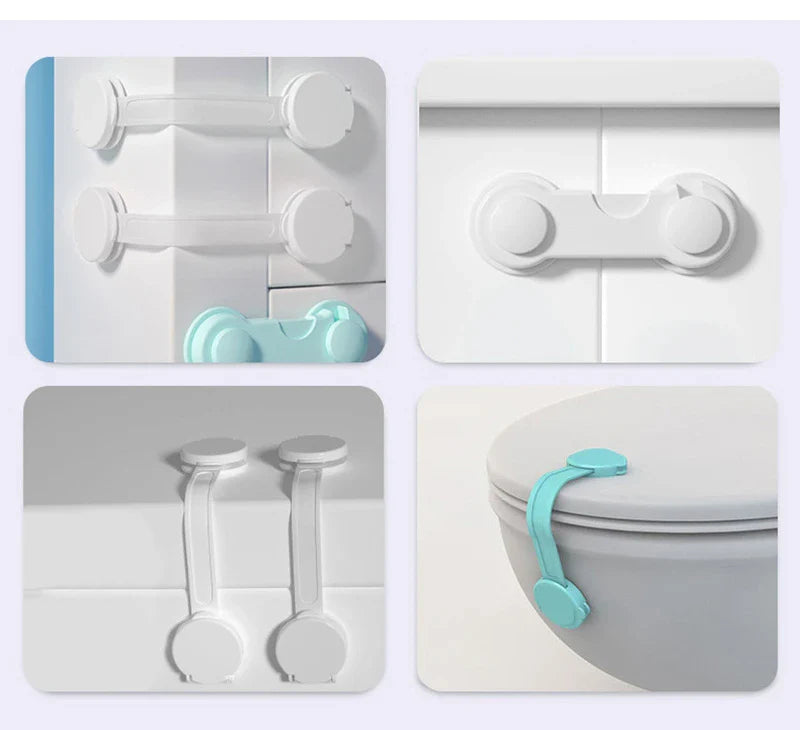 Baby safety cabinet and drawer latches, 5-pack white, strong child protection