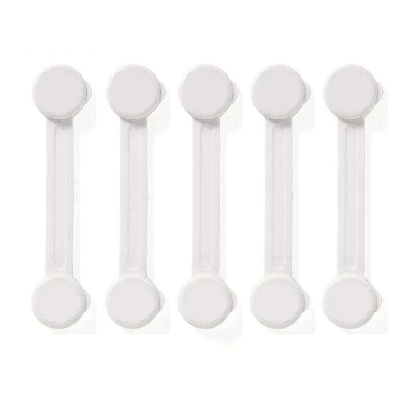 5-pack white child safety locks, reliable child proofing for cabinets & drawers