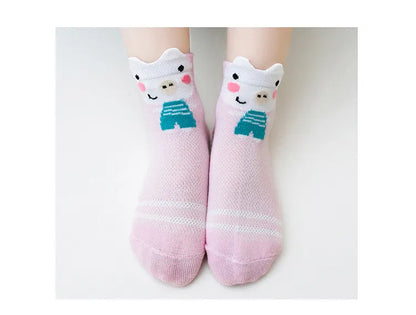 Soft cotton blend mesh baby socks, 5 pairs white, essential baby clothing for infants