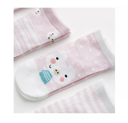 Premium cotton blend mesh baby socks, 5 pairs white, ensuring baby's comfort 0-2Y