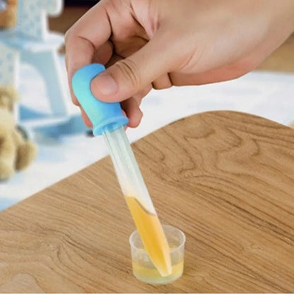 Baby medicine dispenser set: five 5ml droppers, silicone and plastic, easy to use