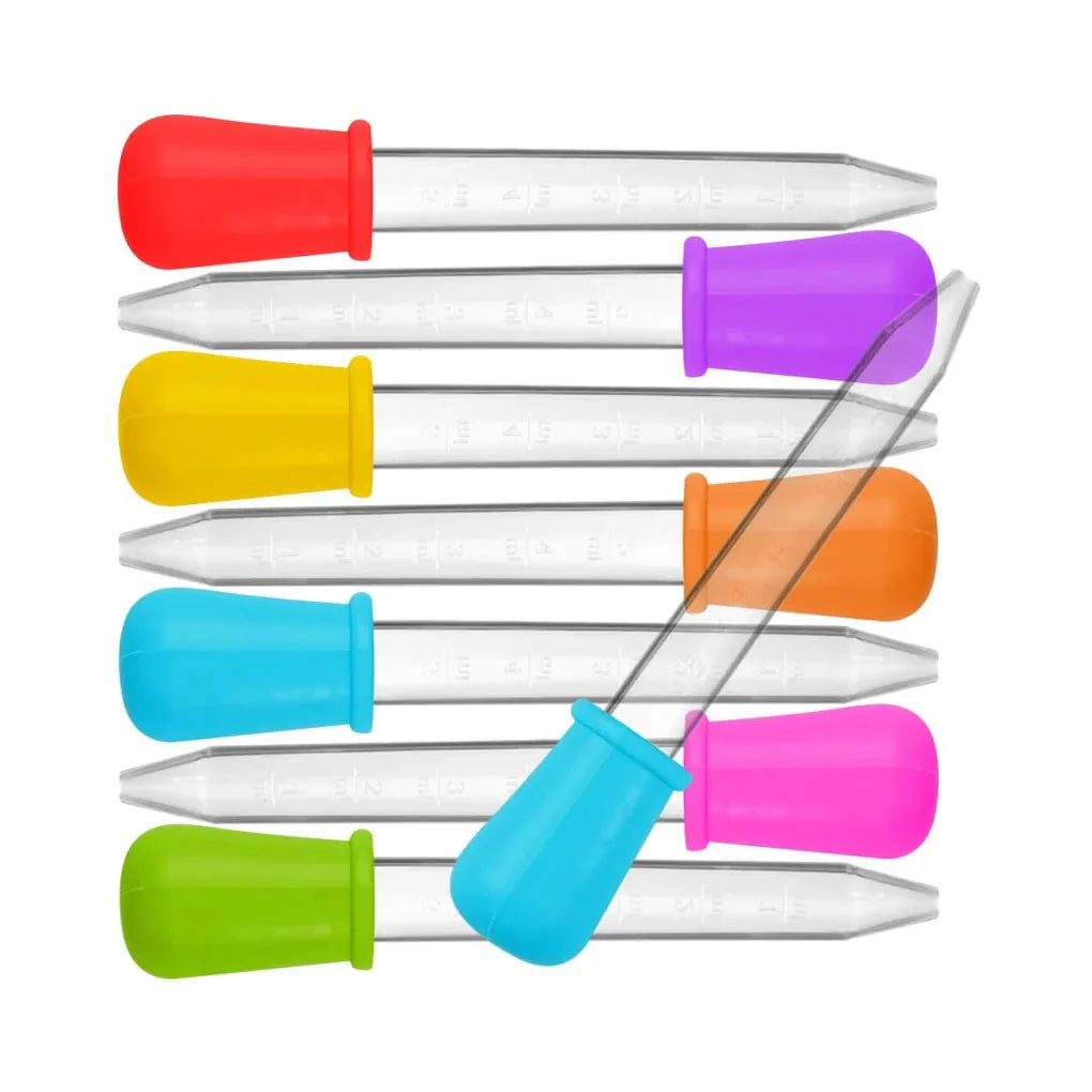 High-quality 5-piece 5ml silicone & plastic medicine dropper set for infants