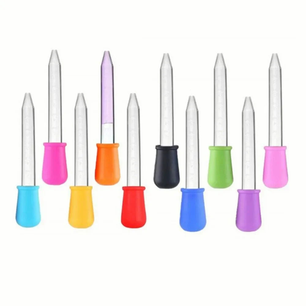 Baby medicine and feeding 5ml droppers, 5-piece silicone and plastic set
