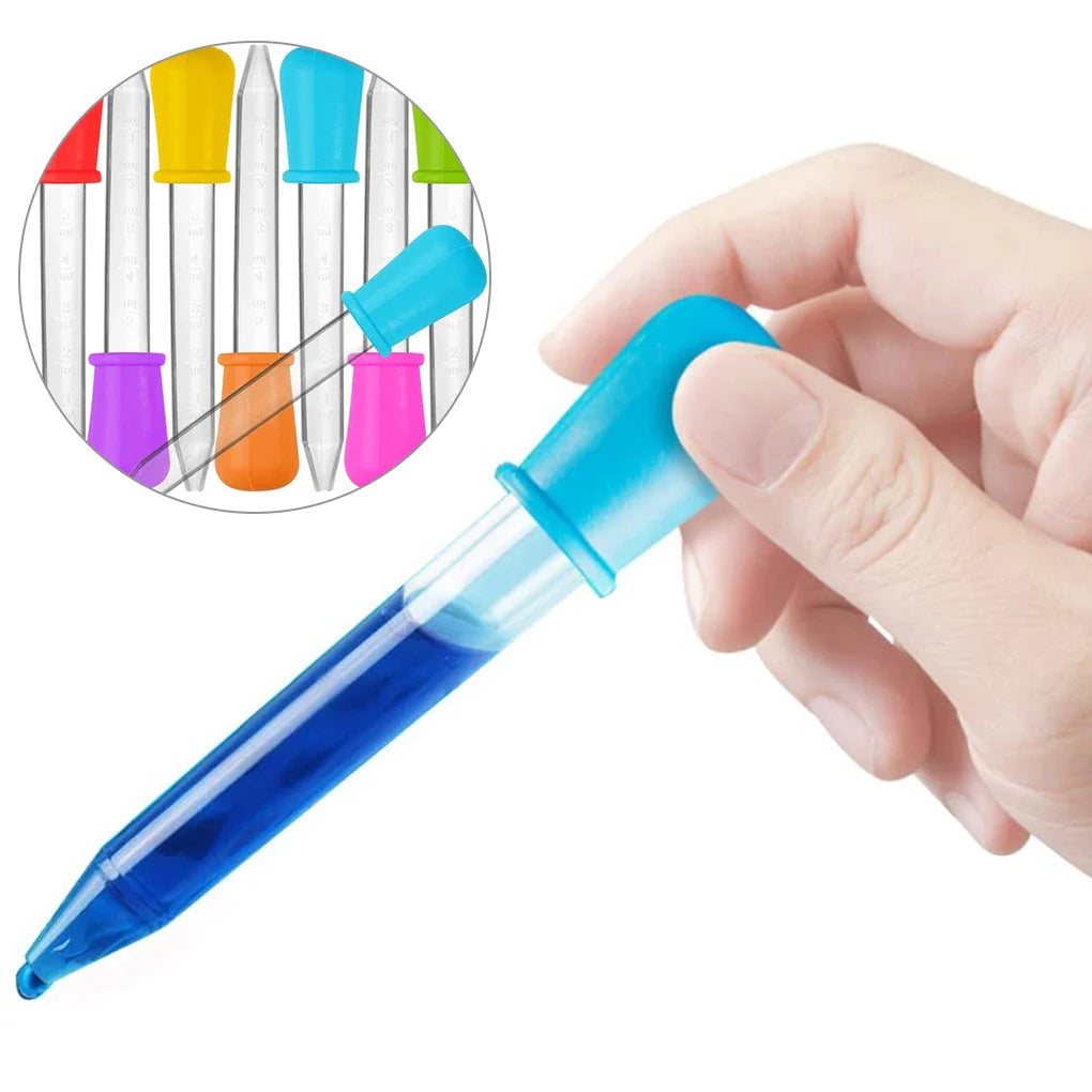 Kitchen & baby care: 5-piece silicone and plastic dropper set for precise liquid transfer