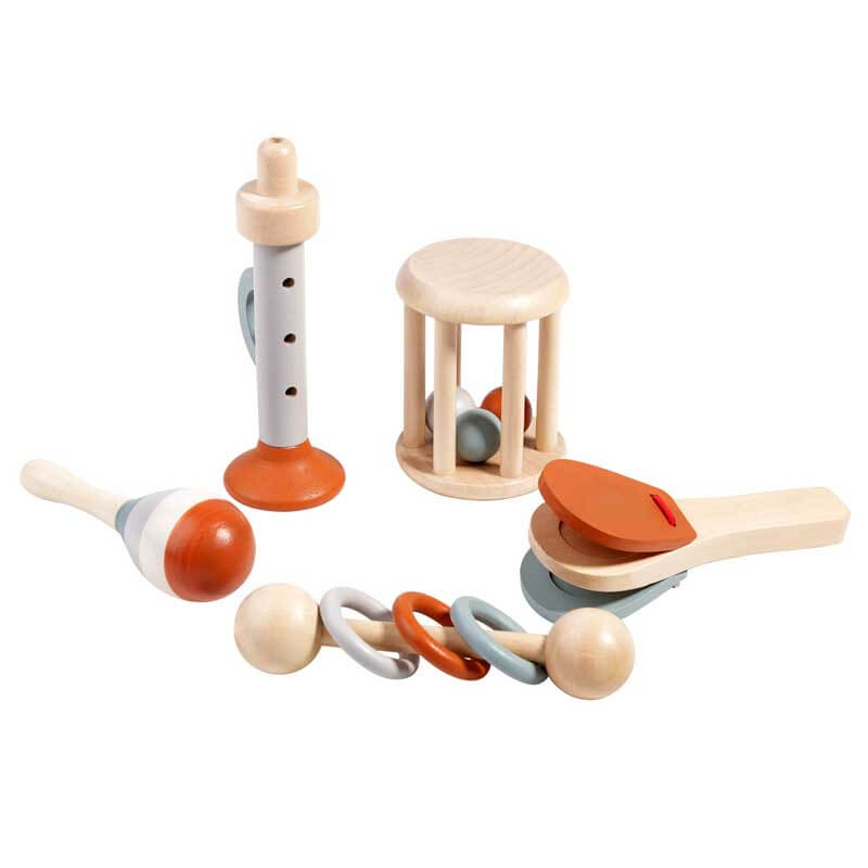 5-piece wooden baby musical instrument set for infant development
